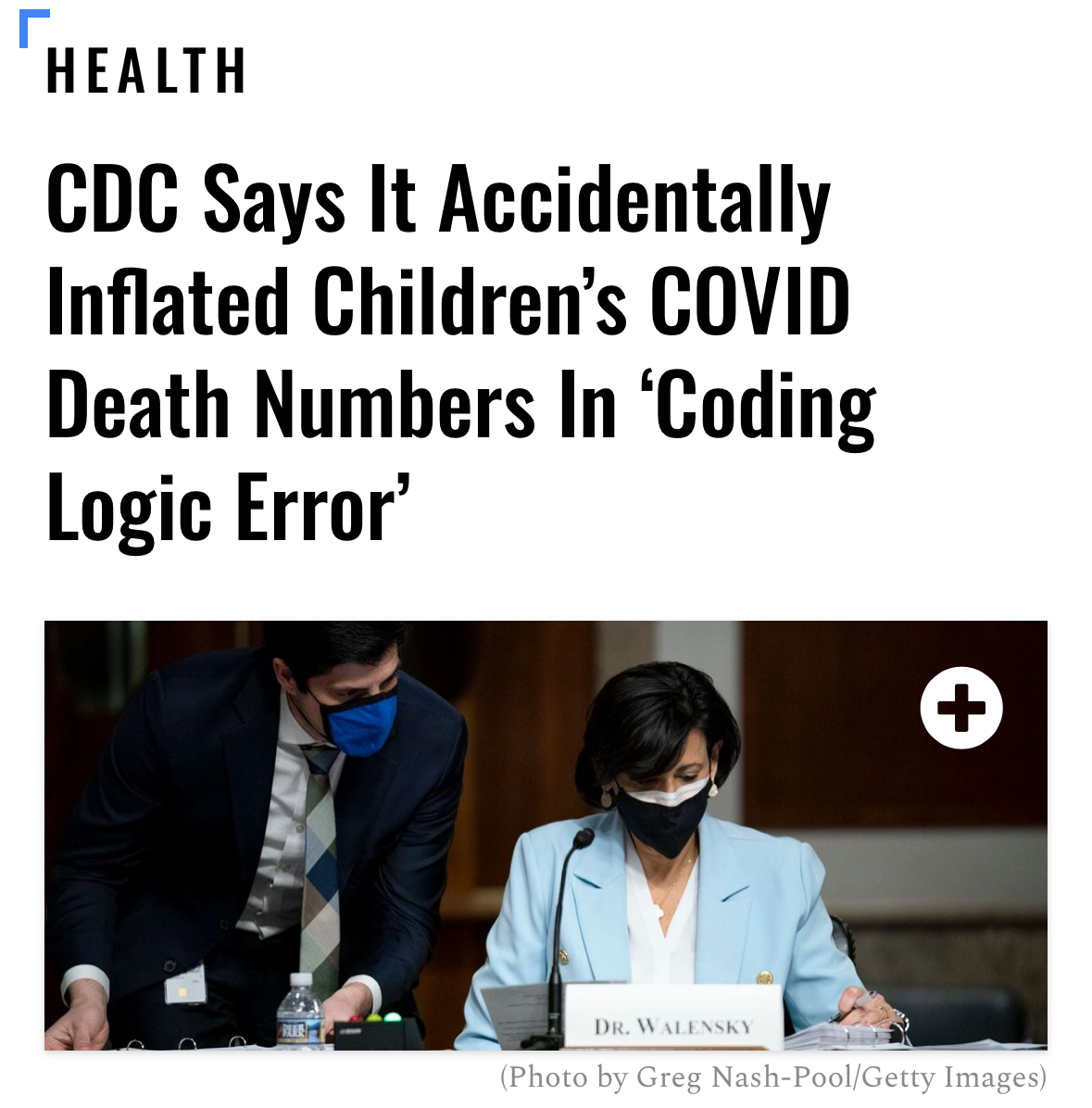 WHOOPS: CDC Says It Accidentally Inflated Children’s COVID Death Numbers In ‘Coding Logic Error’ 
